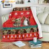 Grogu Baby Yoda And Porg Santa Claus Snowflake Red Christmas Blanket