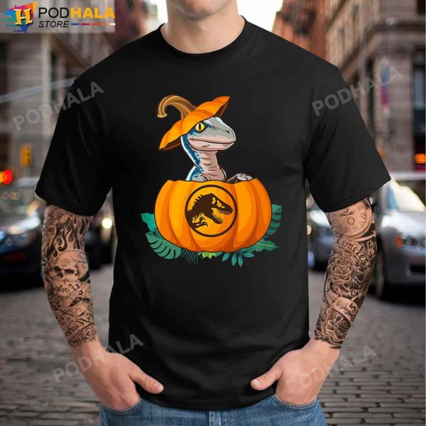 Halloween Pumpkin Dinosaur Jurassic World Logo T-Shirt, Halloween Gifts