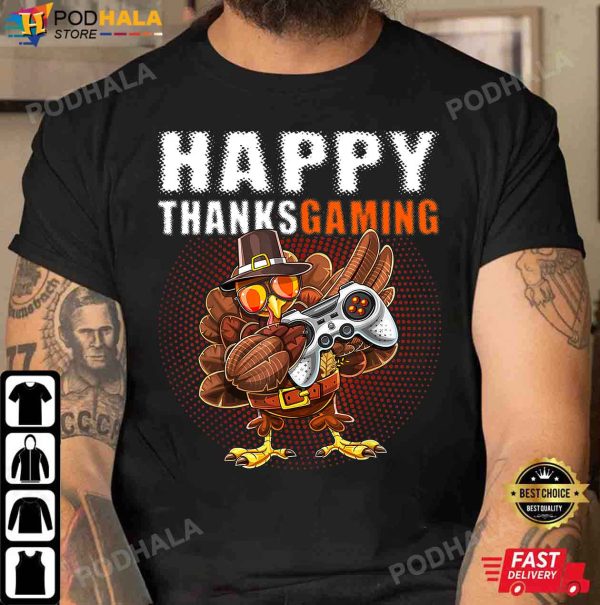 Happy Thanksgaming Dabbing Gamer Turkey Thanksgiving Gifts T-Shirt