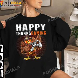 Happy Thanksgaming Dabbing Gamer Turkey Thanksgiving Gifts T Shirt Sweatshirt