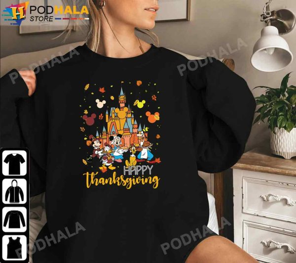 Happy Thanksgiving Mickey Mouse Disney Characters Thanskgiving T-Shirt