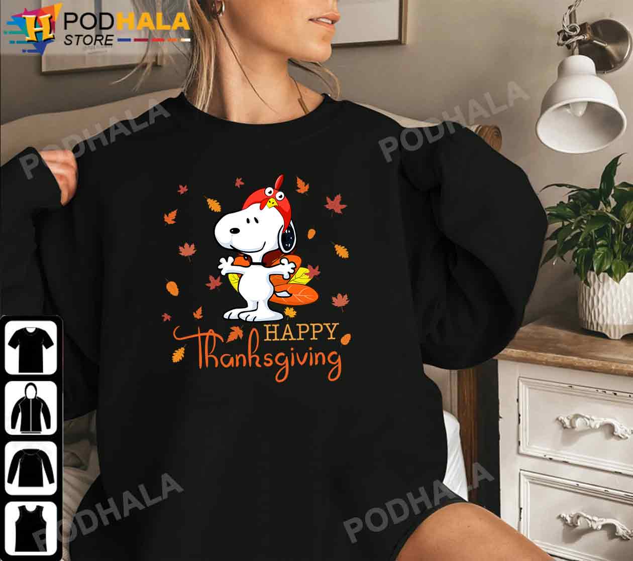 Happy Thanksgiving T-Shirt Funny Turkey Snoopy Lover, Thanksgiving ...