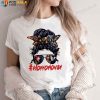 Horror Movie Character Messy Bun Horror Lover T-Shirt For Women, Halloween Gifts