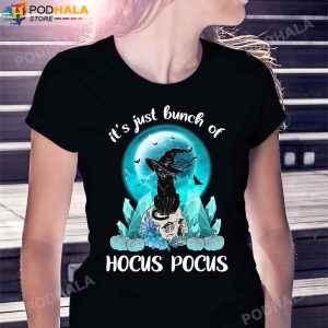 Its Just A Bunch Of Hocus Pocus Black Cat Tee Halloween Gifts 1