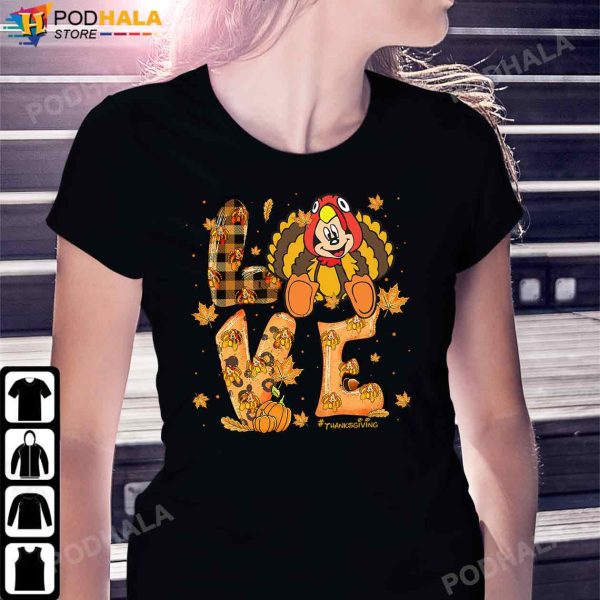 Love Thanksgiving T-Shirt Mickey Mouse Disney, Thanskgiving Gifts