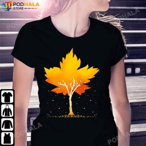 Maple Leaf Autumn Tree Orange Fall Leaves Thanksgiving T Shirt