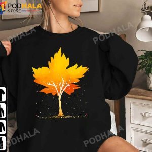 Maple Leaf Autumn Tree Orange Fall Leaves Thanksgiving TShirt