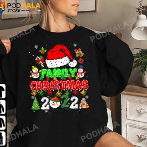 Matching Family Christmas 2022 Costume Funny Xmas Santa Hat T-Shirt