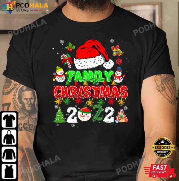 Matching Family Christmas 2022 Costume Funny Xmas Santa Hat T-Shirt