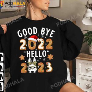 Merry Christmas And Happy New Year Good Bye 2022 Hello 2023 T-Shirt