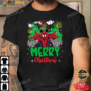 Merry Christmas Spiderman Mickey Ears Mickey Christmas TShirt