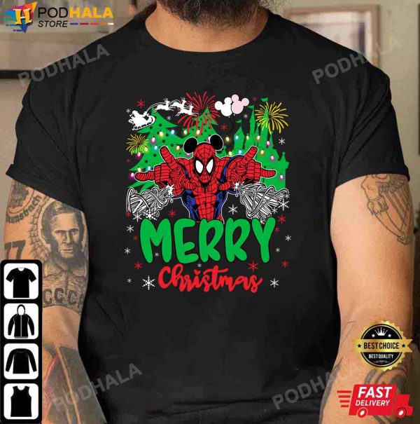 Merry Christmas Spiderman Mickey Ears, Mickey Christmas Shirt