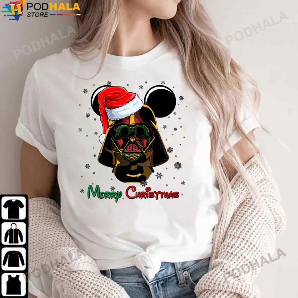 Merry Christmas Star Wars Santa Hat with Mickey Ears, Mickey Christmas Shirt