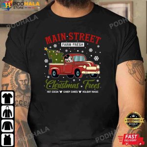 Mickey Christmas Shirt Main Street Farm Fresh Christmas Trees TShirt