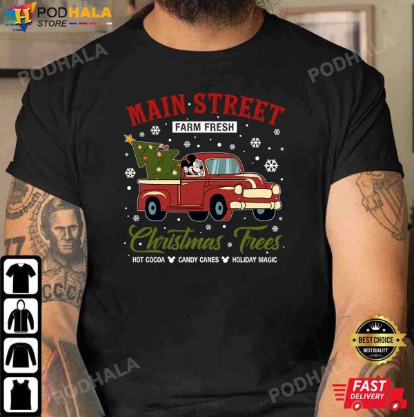 Mickey Christmas Shirt, Main Street Farm Fresh Christmas Trees T-Shirt