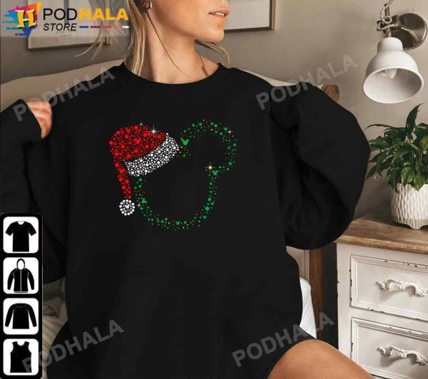 Mickey Christmas Shirt, Mickey Mouse Santa Hat Christmas T-Shirt