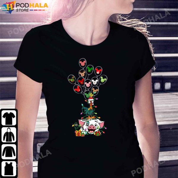 Mickey Christmas Shirt, Moana Pua And Hei Hei – Mickey Balloons T-Shirt