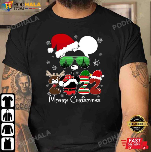Mickey Christmas Shirt, Santa Mickey with Sunglasses Merry Christmas
