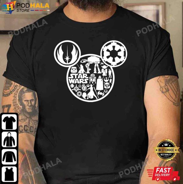 Mickey Christmas Shirt, Star Wars Disney Mickey Ears Christmas Gifts