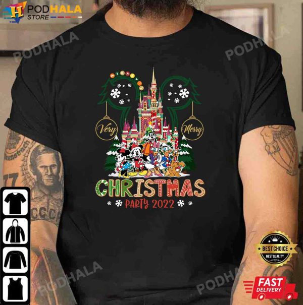 Mickey Christmas Shirt, Verry Merry Party 2022 Mickey Ears Christmas Tee