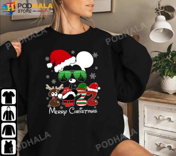 Mickey Christmas Shirt, Santa Mickey with Sunglasses Merry Christmas