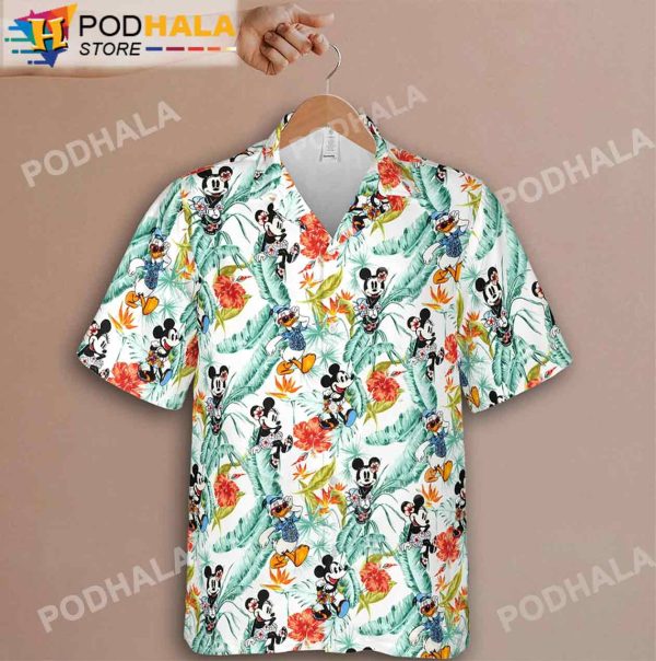 Mickey Minnie Donald Duck Floral Mickey Mouse Hawaiian Shirt 3D