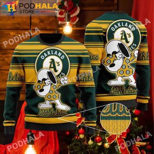 Oakland Athletics MLB Charlie Snoopy Lover Ugly Christmas Sweater