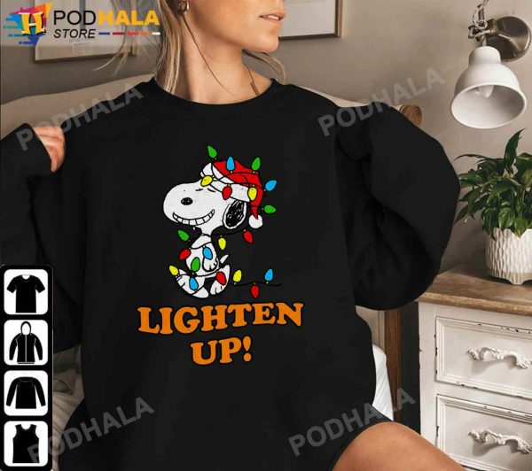 Peanuts Christmas Snoopy Christmas Shirt Lighten Up  T-Shirt, Xmas Gifts