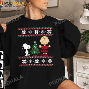Peanuts Christmas Snoopy and Charlie Brown Christmas Tree T Shirt Xmas Gifts Sweatshirt