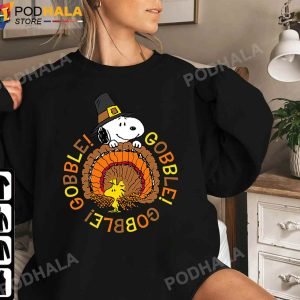 Peanuts Thanksgiving Gifts Snoopy and Woodstock Gobble T Shirt Sweatshirt