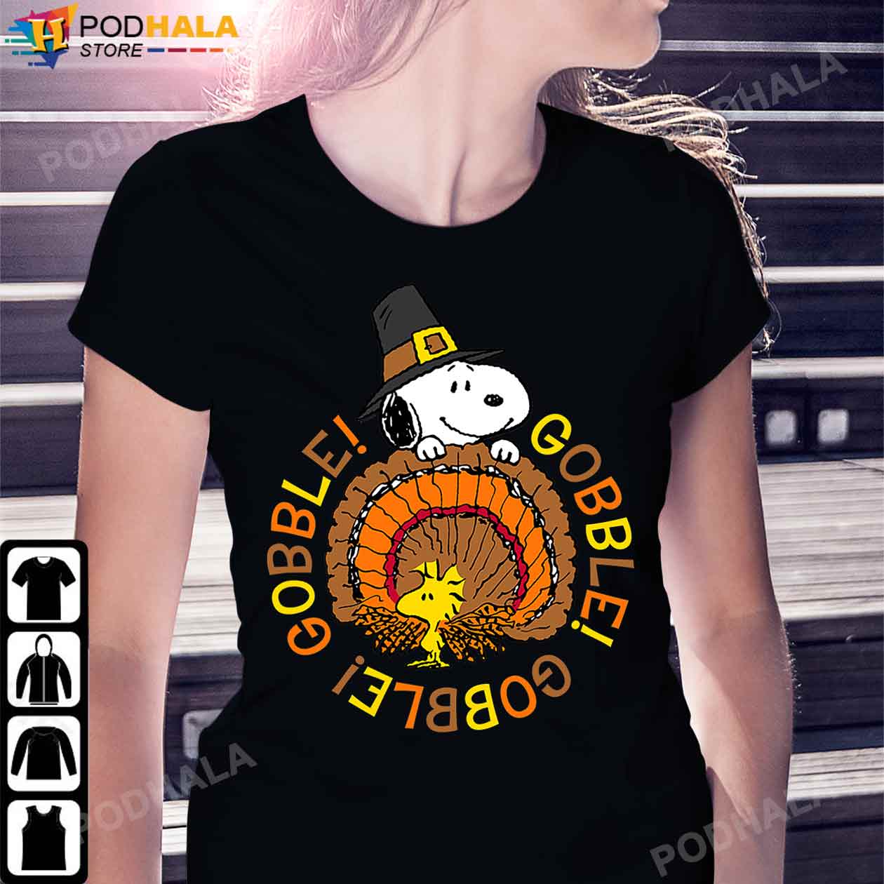 Peanuts Thanksgiving Gifts Snoopy and Woodstock Gobble T-Shirt