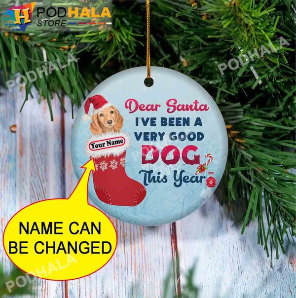 Personalized Dog Ornaments, Custom Dachshund Ornaments