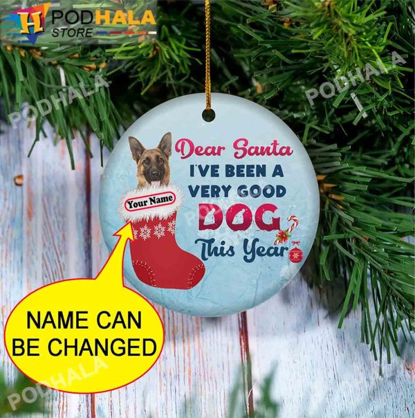 Personalized Dog Ornaments, Custom German Shepherd Ornaments