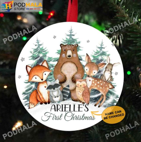 Personalized Family Ornaments, Animal Baby’s First Christmas Ornaments