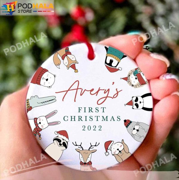 Personalized Family Ornaments, Baby’s First Christmas Ornaments Animal Xmas Gifts