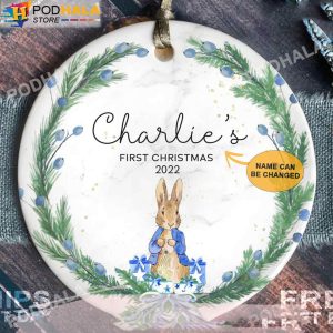 Personalized Family Ornaments, Baby’s First Christmas Ornaments Rabbit Gifts