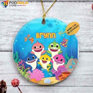 Personalized Family Ornaments, Baby Sharks Custom Name Ornament