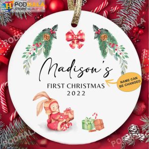 Personalized Family Ornaments, Rabbit Baby’s First Christmas Ornaments