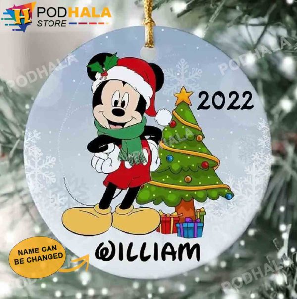 Personalized Santa Claus Mickey Mouse Custom Christmas Ornaments