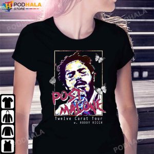 Post Malone Shirt For Fans Twelve Carat Tour 2022 Woody Ricch T-Shirt