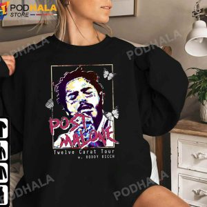 Post Malone TShirt For Fans Twelve Carat Tour 2022 Woody Ricch Sweatshirt