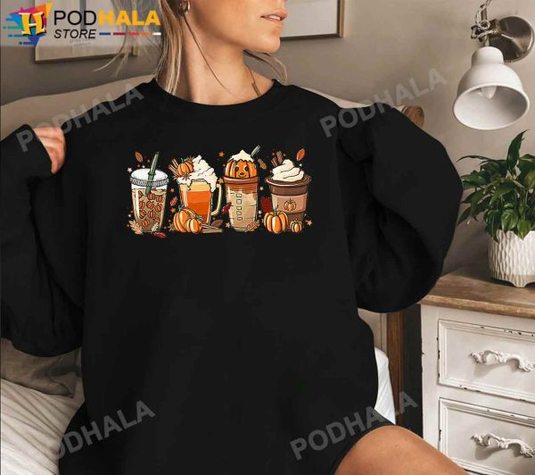 Pumpkin Spice Latte Fall Coffee Autumn T-shirt, Thanksgiving Gifts