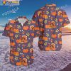 Thanksgiving Hawaiian Shirt, Pumpkin Turkey Print, Orange, Purple Fashion