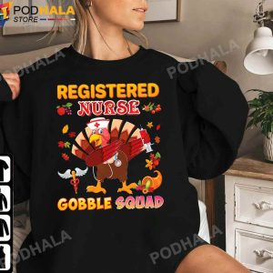 Registered Nurse Gobble Squad Dabbing Turkey Thanksgiving Gifts Sweatshirt