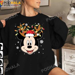 Reindeer Mickey Mouse Christmas Light, Mickey Christmas Shirt