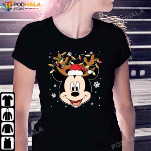 Reindeer Mickey Mouse Christmas Light Mickey Christmas T Shirt