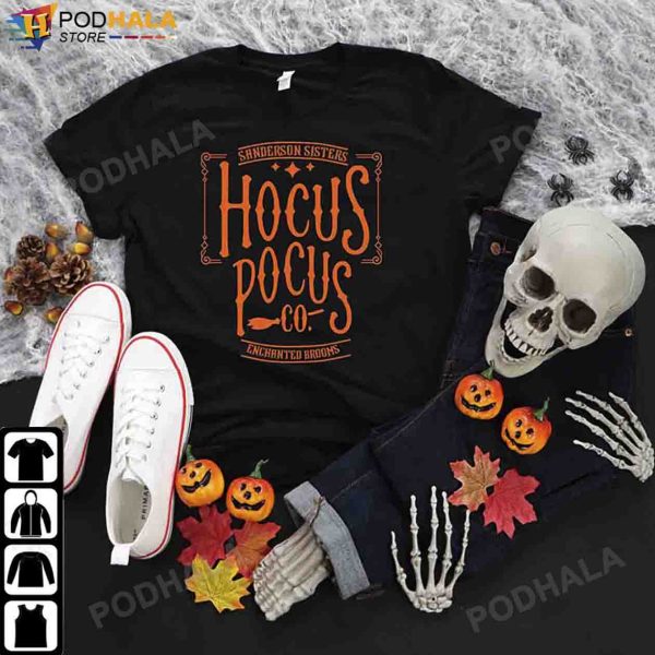 Sanderson Sisters Brooms Hocus Pocus Costumes T-Shirt Halloween Gifts