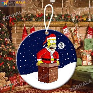 Santa Homer Simpson Christmas Tree Decoration Christmas Ornament