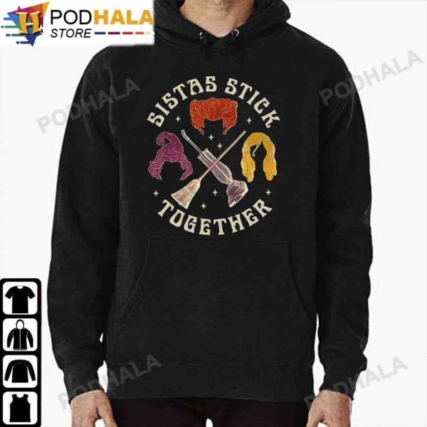 Sistas Stick Together T-Shirt Hocus Pocus Costumes, Halloween Gifts