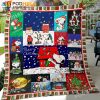 Snoopy Christmas Blanket, Christmas Trees Snoopy Doghouse Blanket